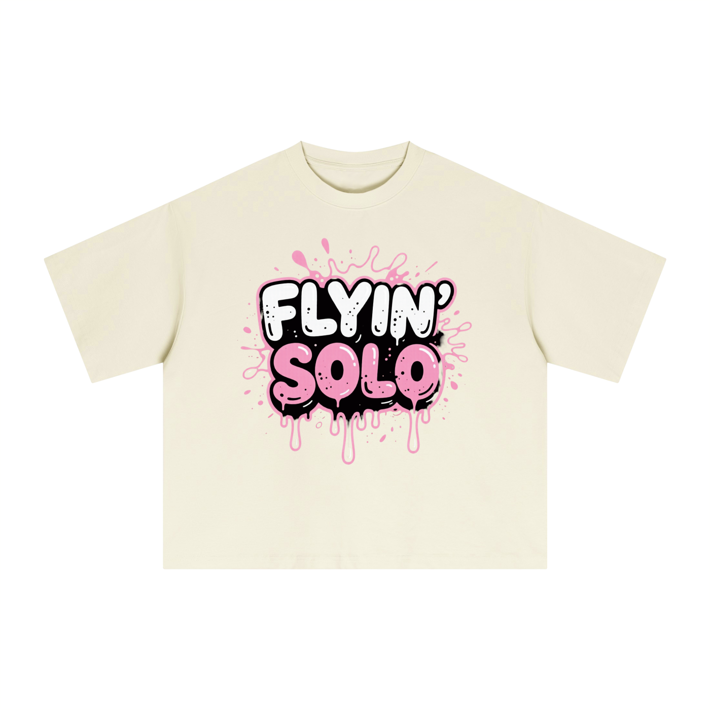 FLYIN' SOLO BubbleGum Explosion Essential Sorona Boxy T-Shirt